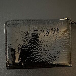 Kate Spade Glossy Black Leather Mini Wallet
